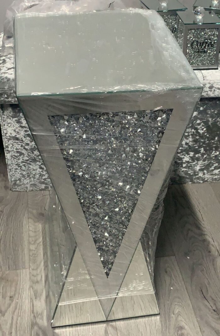 Diamond Mirrored Side Table