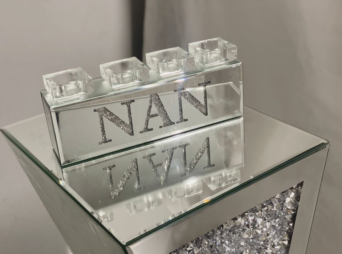Crushed Diamond Bling NAN Mirror Candle Holder Wholesale Home Decor