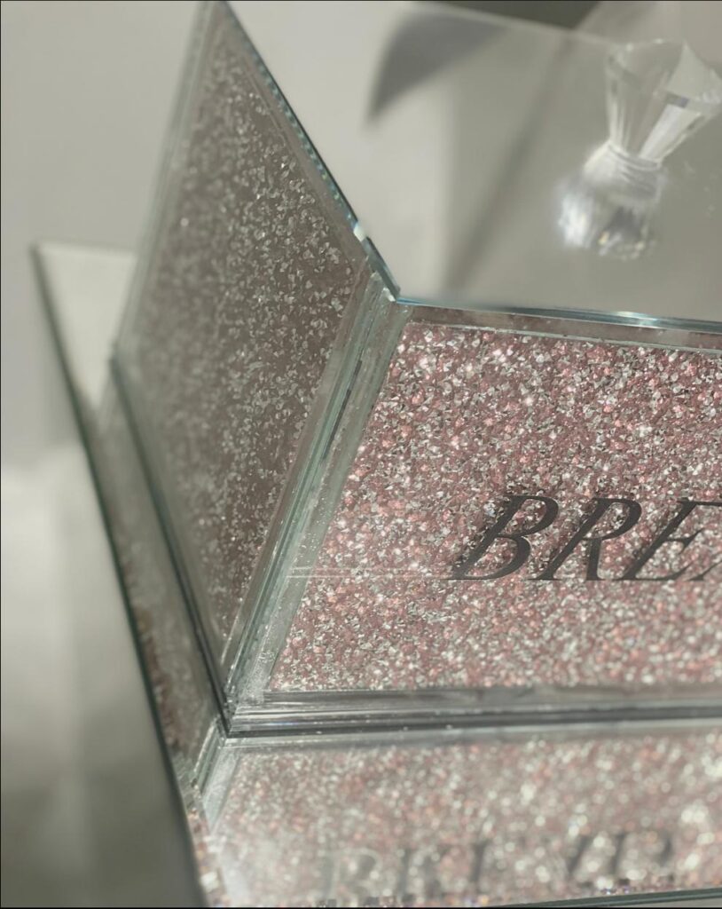 Crushed Diamond Pink Bread Bin Wholesale Home Decor