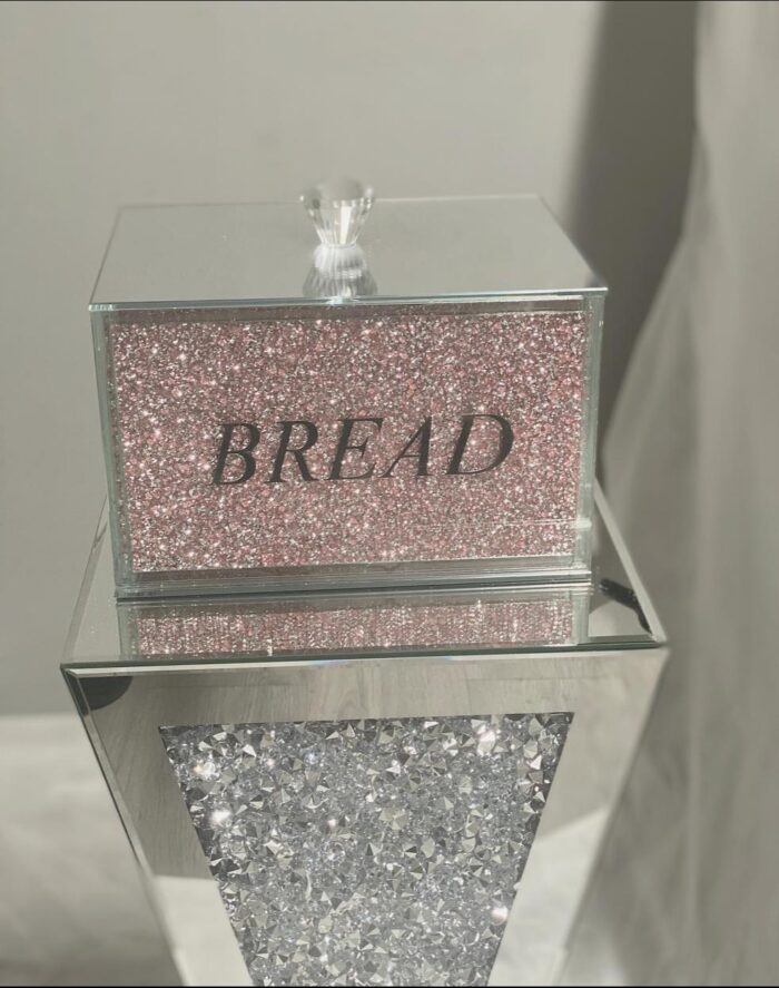 Crushed Diamond Pink Bread Bin