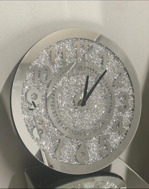 Crushed Diamond Round Clock 40X40