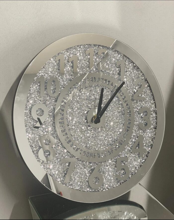 Crushed Diamond Round Clock 40X40